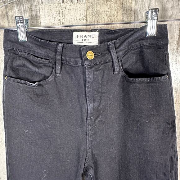 FRAME Le High Straight Jeans – Film Noir Black – Size 28 – High Rise – MSRP $238 - Picture 4 of 8